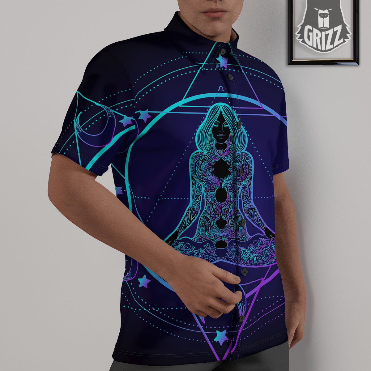 Mandala Spiritual Girl Print Untucked Shirts-grizzshop