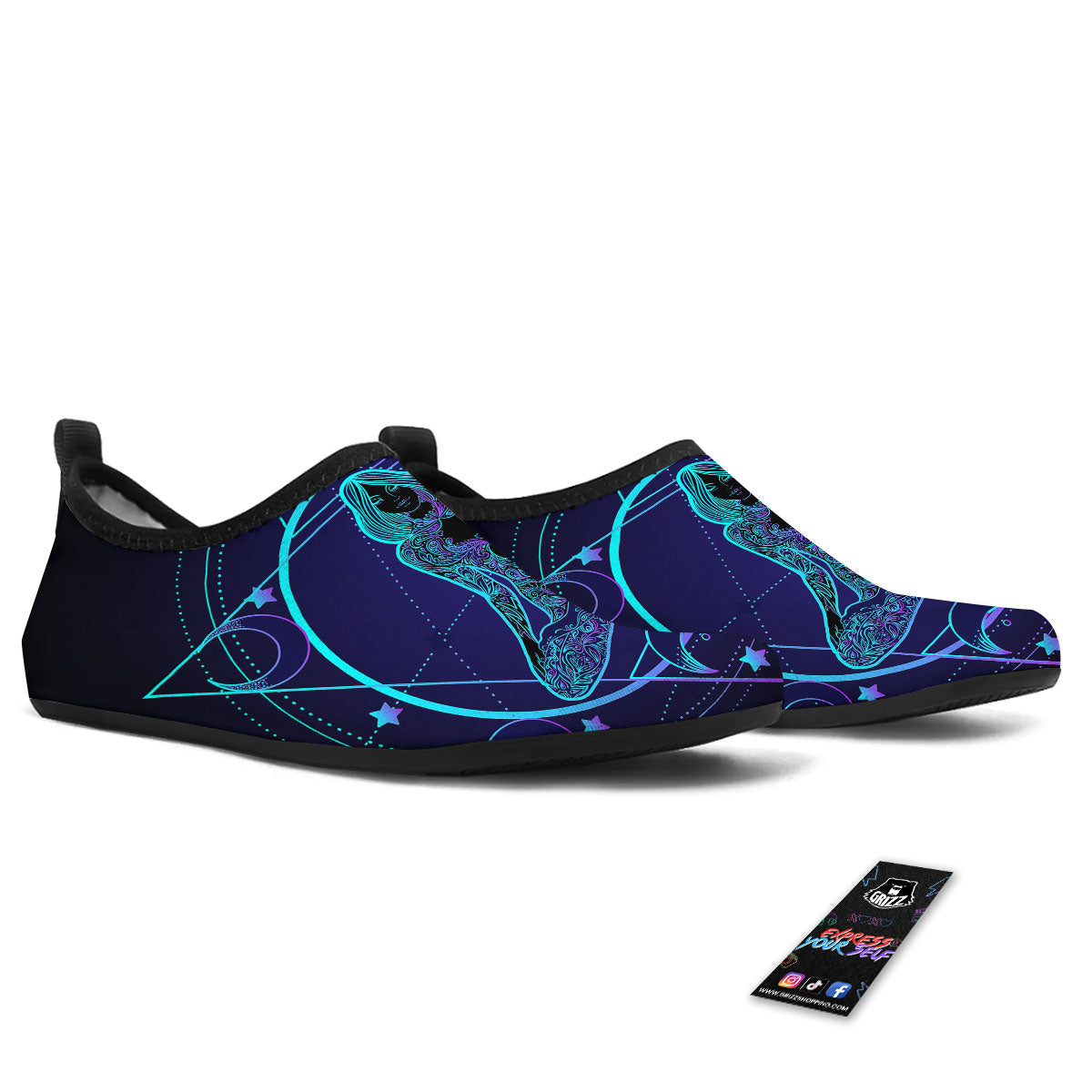 Mandala Spiritual Girl Print Water Shoes-grizzshop