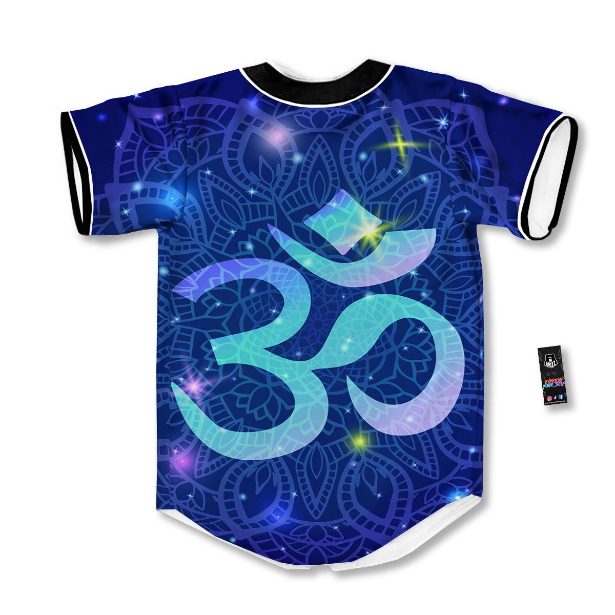 Mandala Spiritual Om Print Baseball Jersey-grizzshop