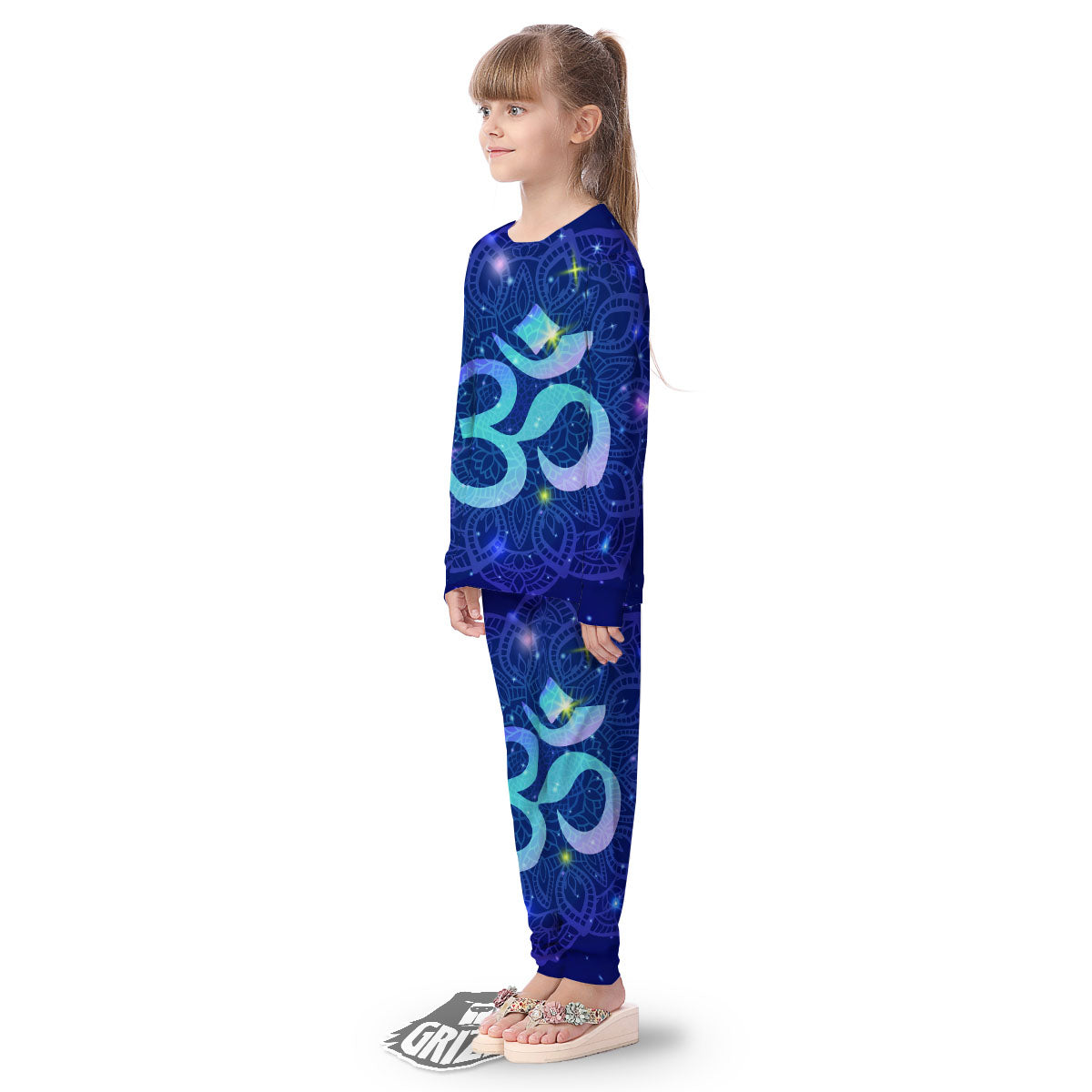 Mandala Spiritual Om Print Kid's Pajamas-grizzshop