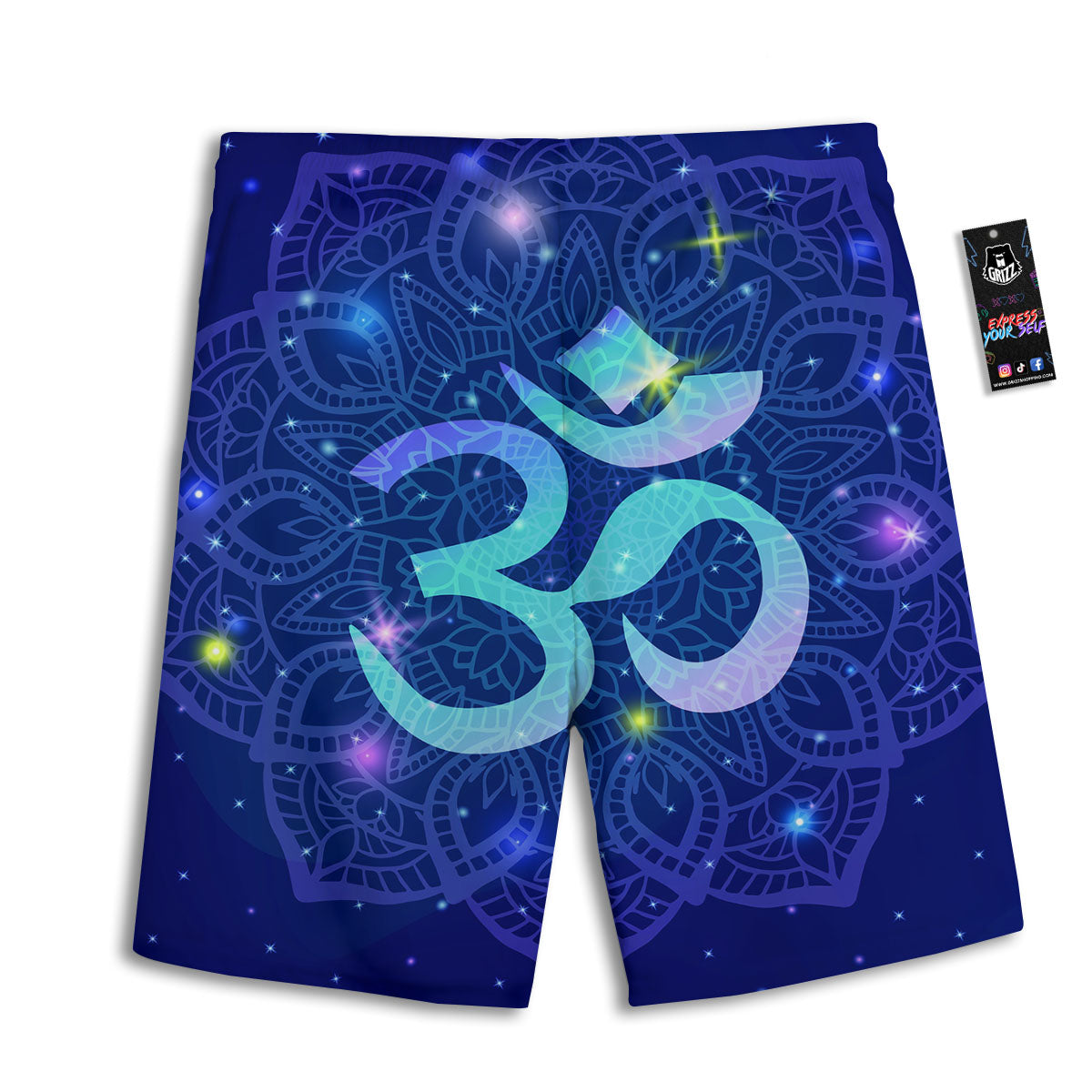 Mandala Spiritual Om Print Men's Athletic Shorts