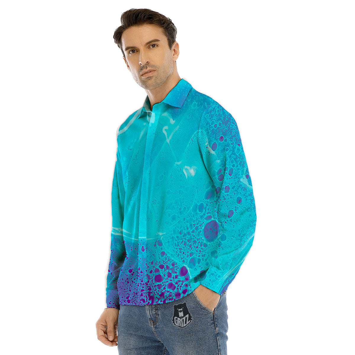 Mandala Spiritual Om Print Men's Dress Shirts-grizzshop