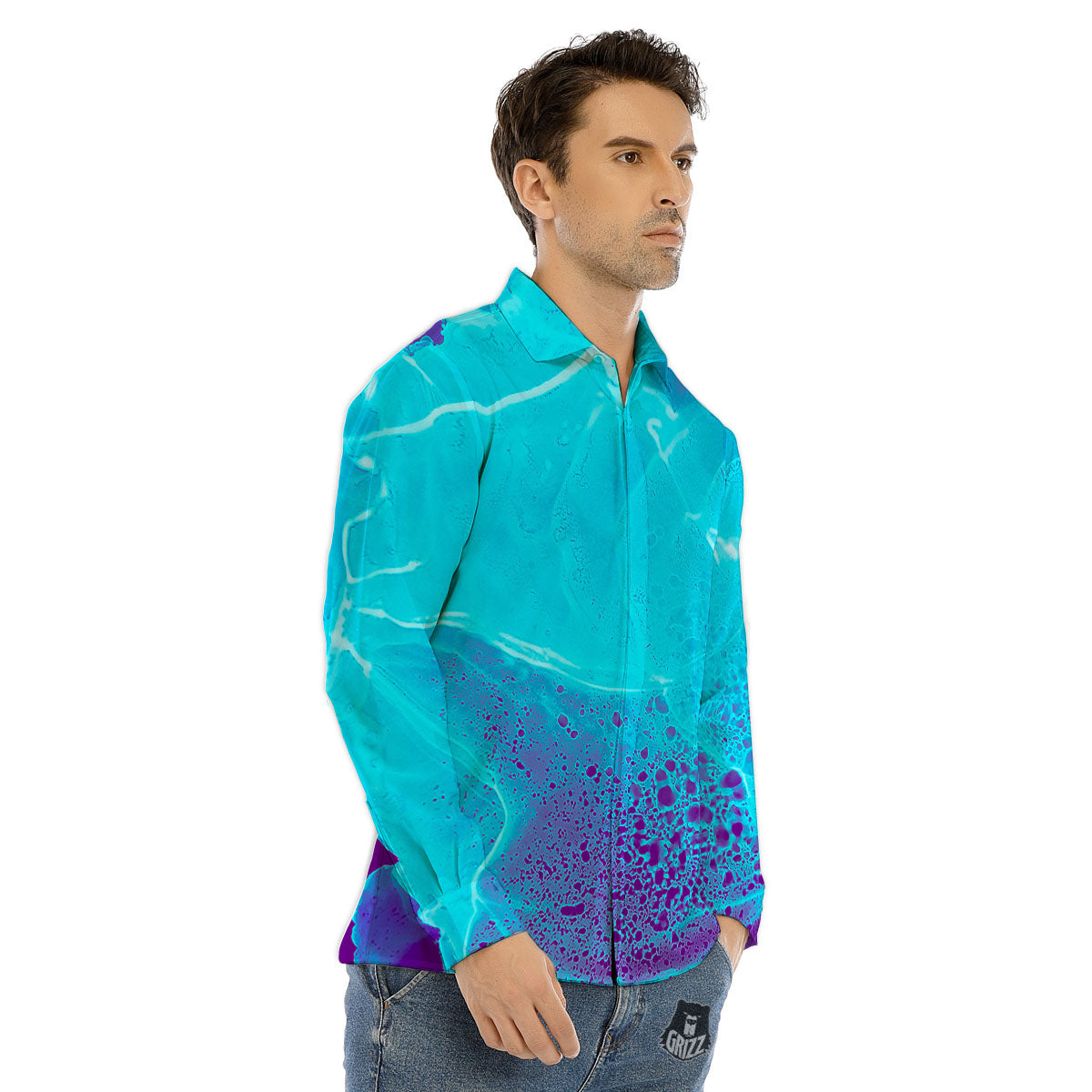 Mandala Spiritual Om Print Men's Dress Shirts-grizzshop