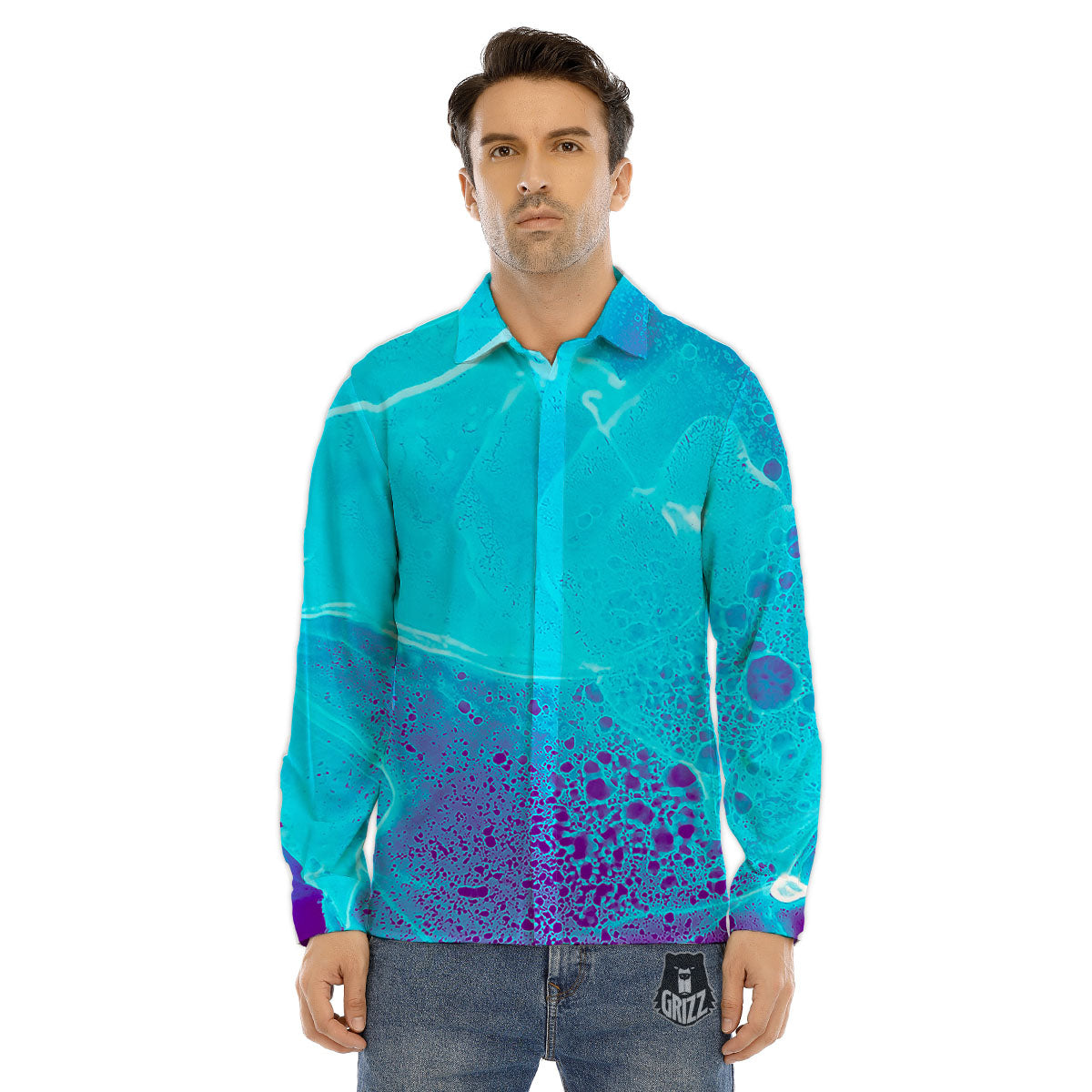 Mandala Spiritual Om Print Men's Dress Shirts-grizzshop
