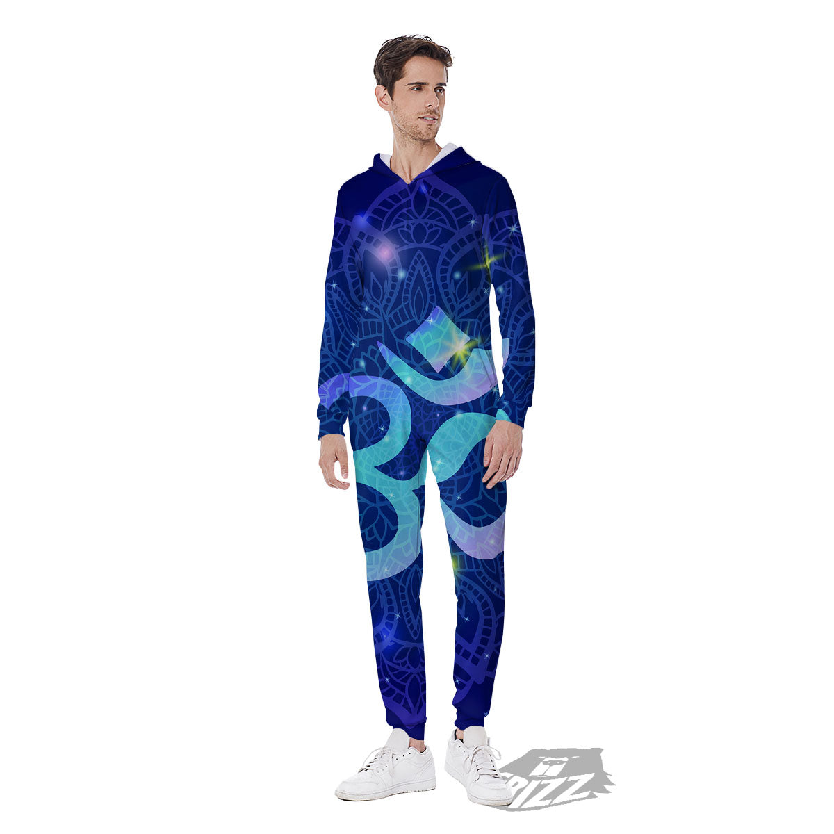 Mandala Spiritual Om Print Men's Jumpsuit-grizzshop