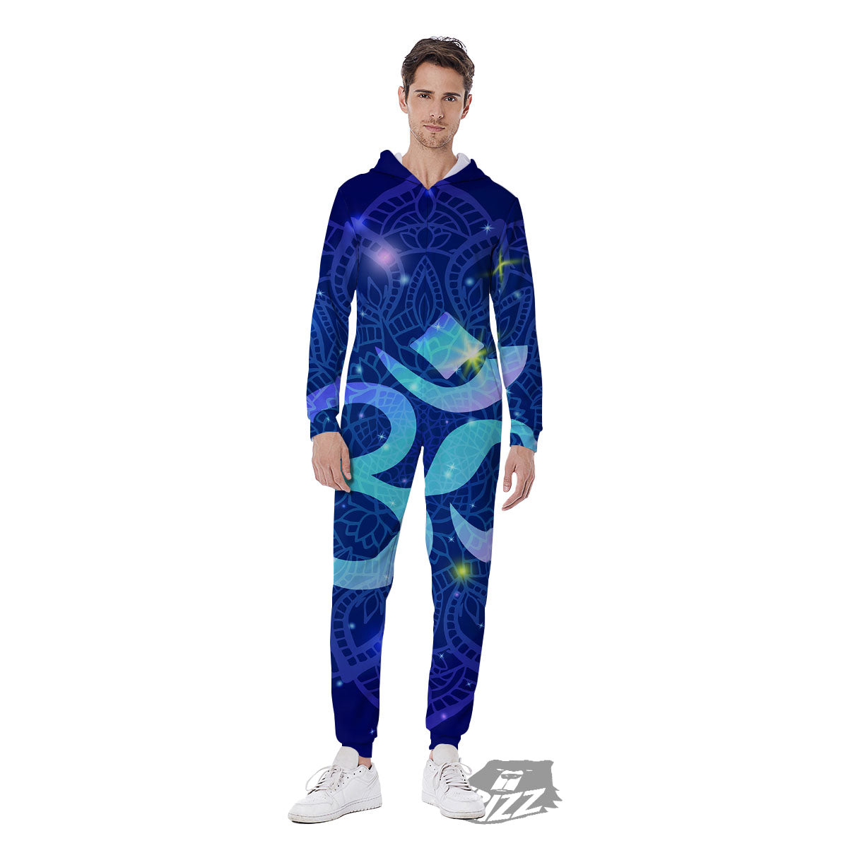 Mandala Spiritual Om Print Men's Jumpsuit-grizzshop