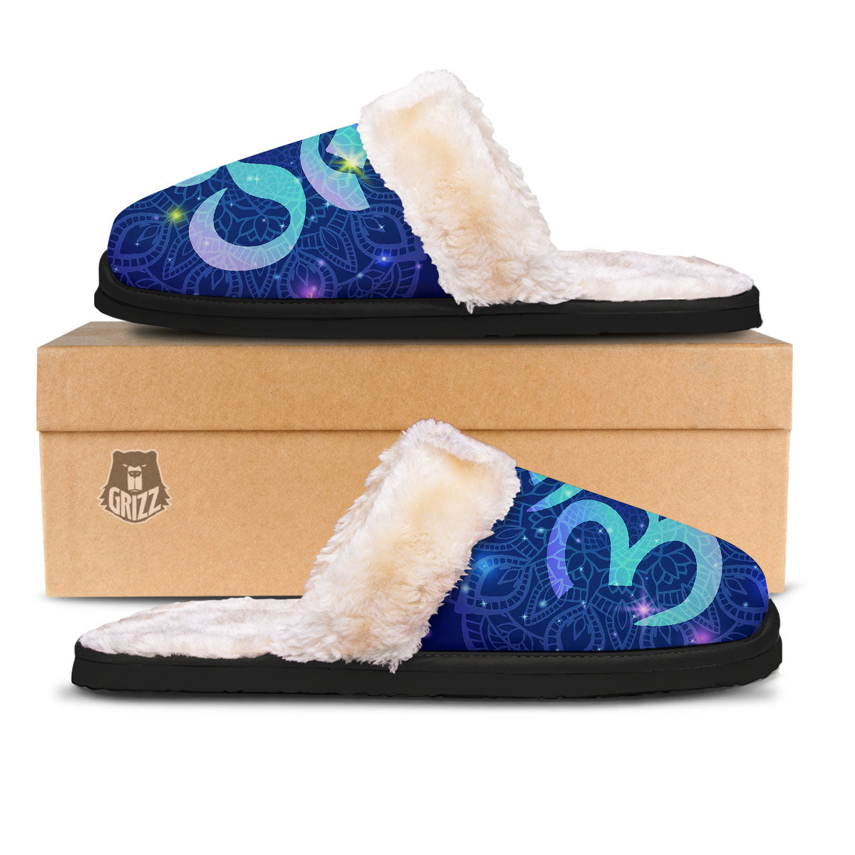 Mandala Spiritual Om Print Slippers-grizzshop