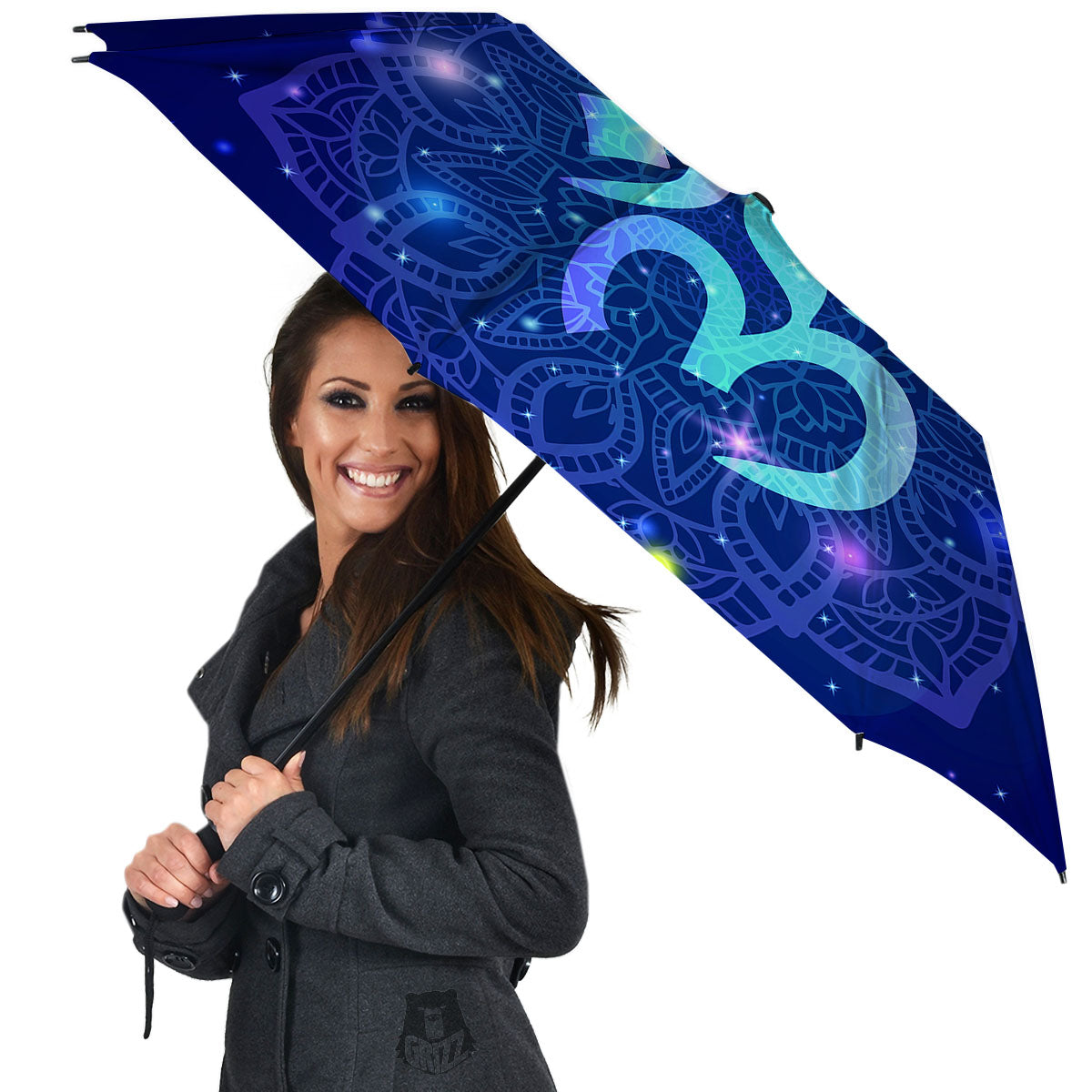 Mandala Spiritual Om Print Umbrella-grizzshop