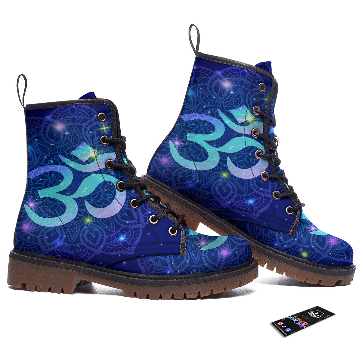 Mandala Spiritual Om Print Work Boots-grizzshop