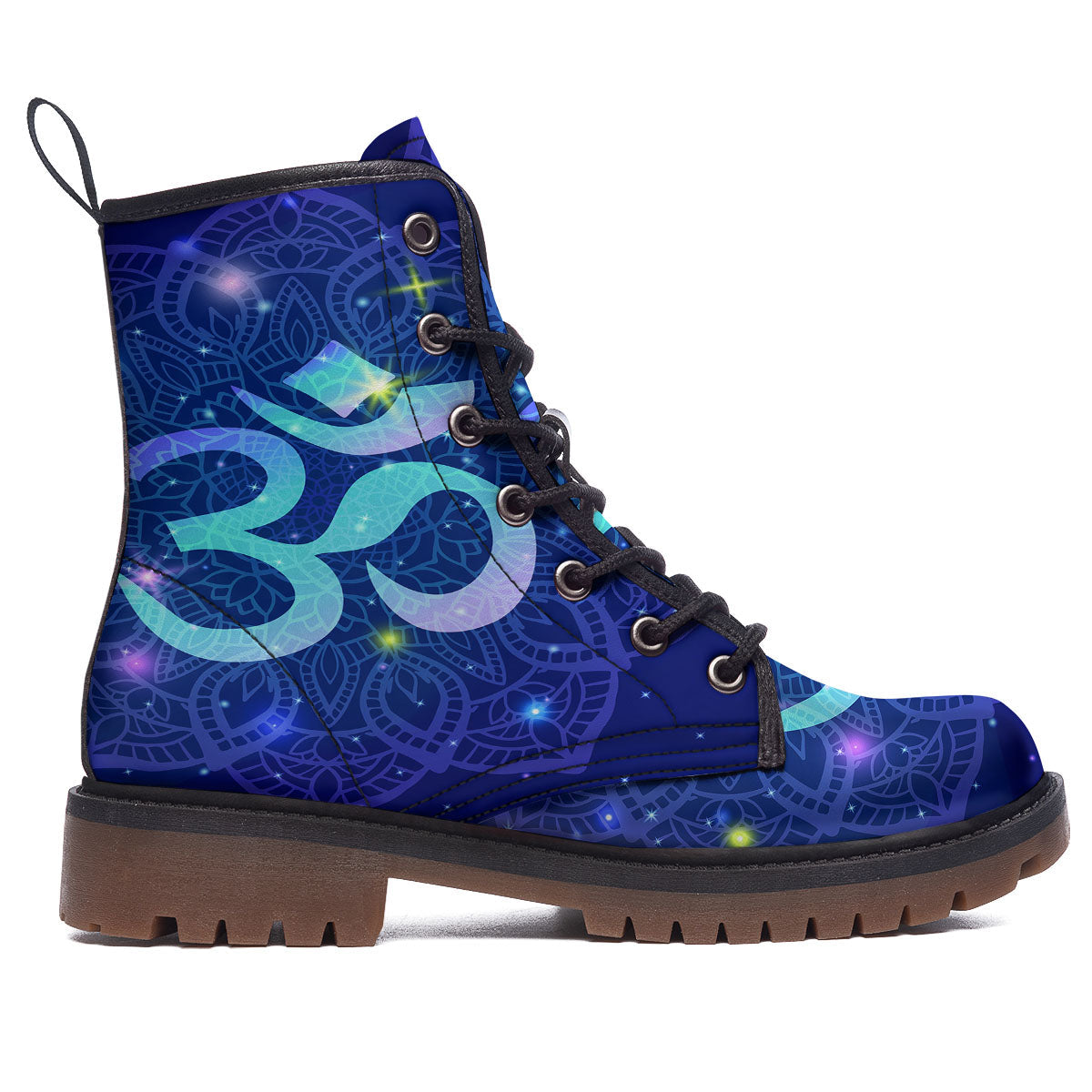 Mandala Spiritual Om Print Work Boots-grizzshop