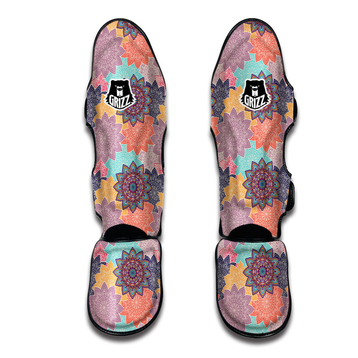 Mandala Sunflower Muay Thai Shin Guards-grizzshop