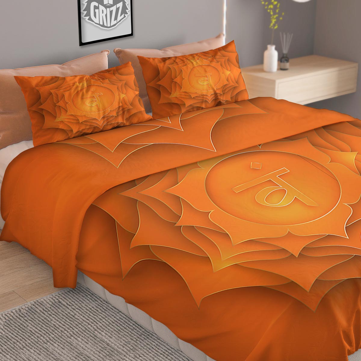 Mandala Swadhisthana Chakra Print Duvet Cover Bedding Set