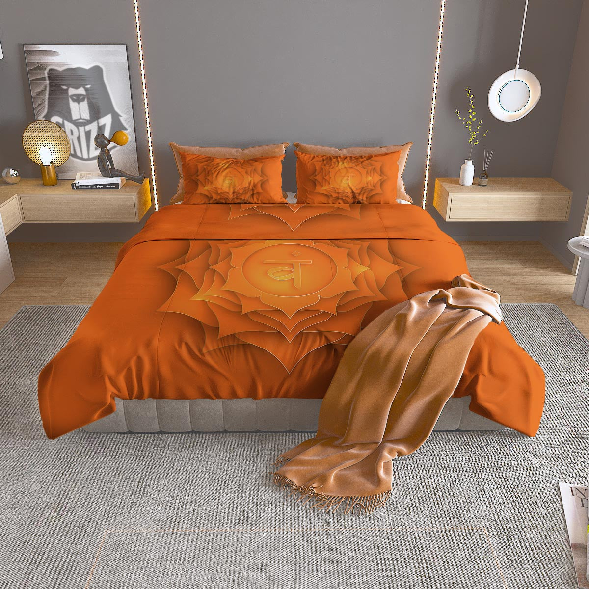 Mandala Swadhisthana Chakra Print Duvet Cover Bedding Set
