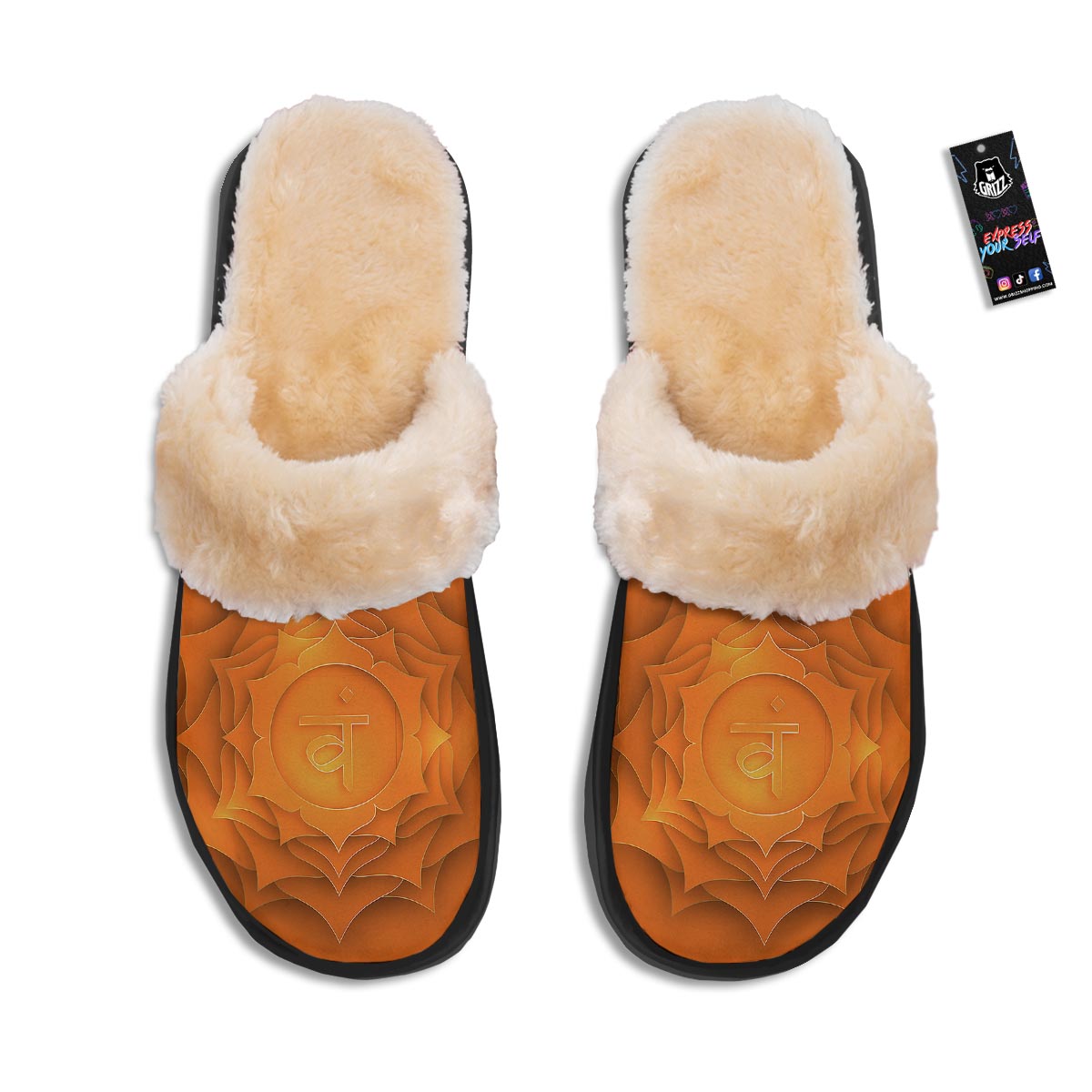 Mandala Swadhisthana Chakra Print Slippers-grizzshop