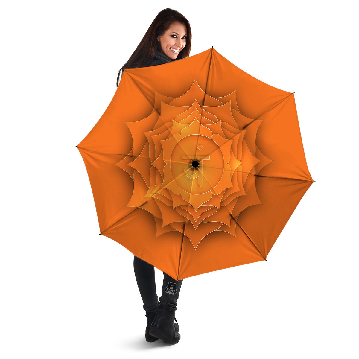 Mandala Swadhisthana Chakra Print Umbrella-grizzshop