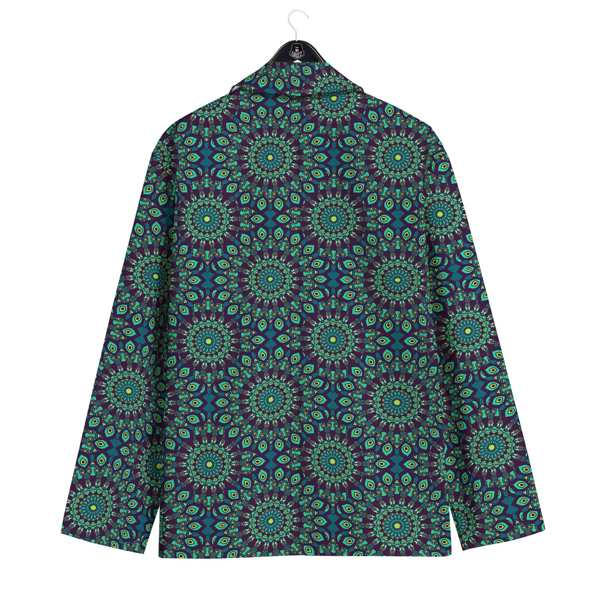 Mandala Teal Bohemian Print Pattern Men's Sport Coat-grizzshop