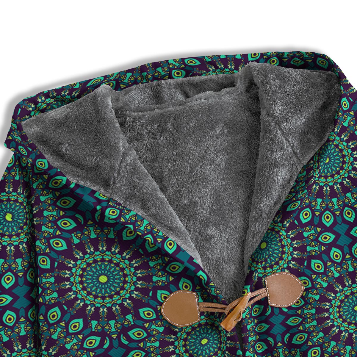 Mandala Teal Bohemian Print Pattern Men's Windbreaker Jacket-grizzshop