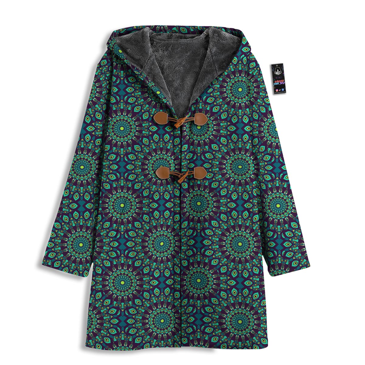 Mandala Teal Bohemian Print Pattern Men's Windbreaker Jacket-grizzshop