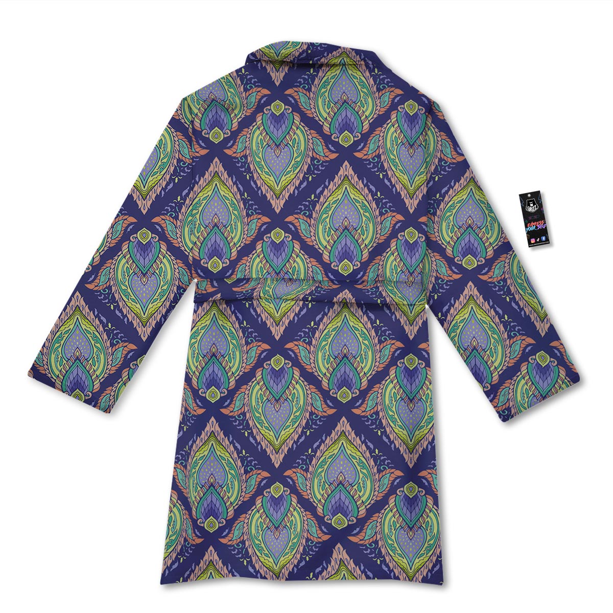 Mandala Thai Print Pattern Bathrobe-grizzshop