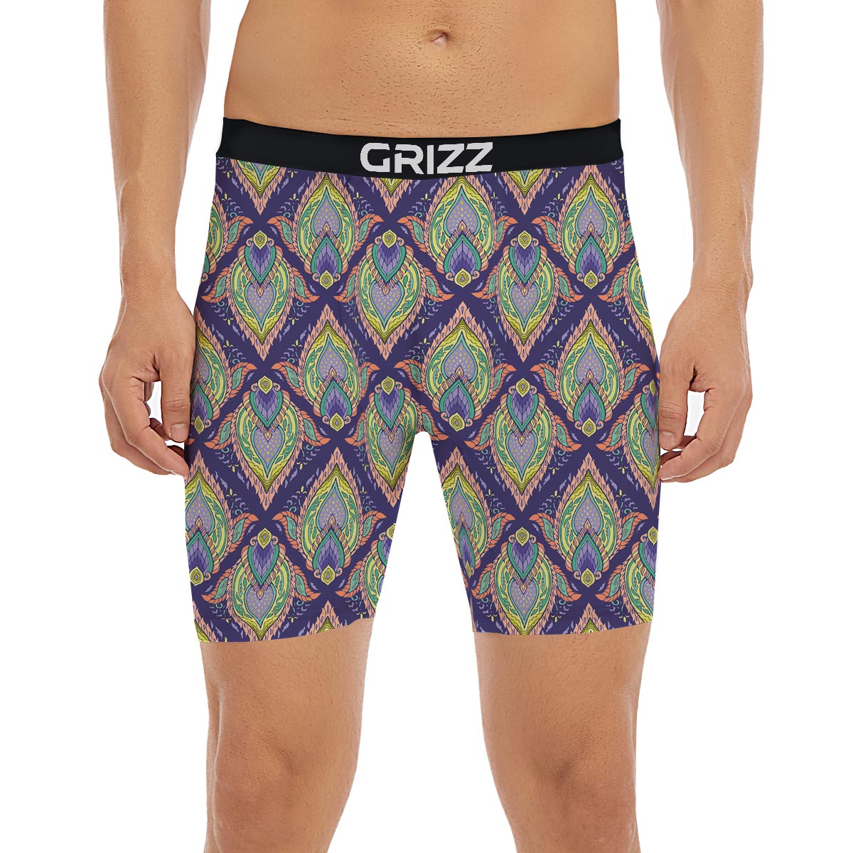 Mandala Thai Print Pattern Boxer Briefs-grizzshop
