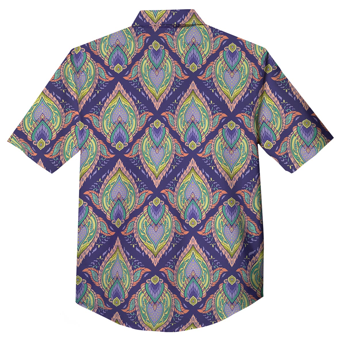Mandala Thai Print Pattern Button Up Shirt-grizzshop