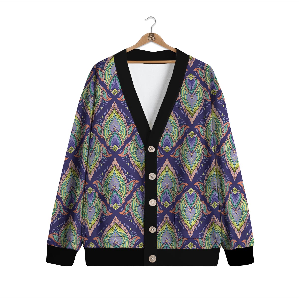Mandala Thai Print Pattern Cardigan-grizzshop