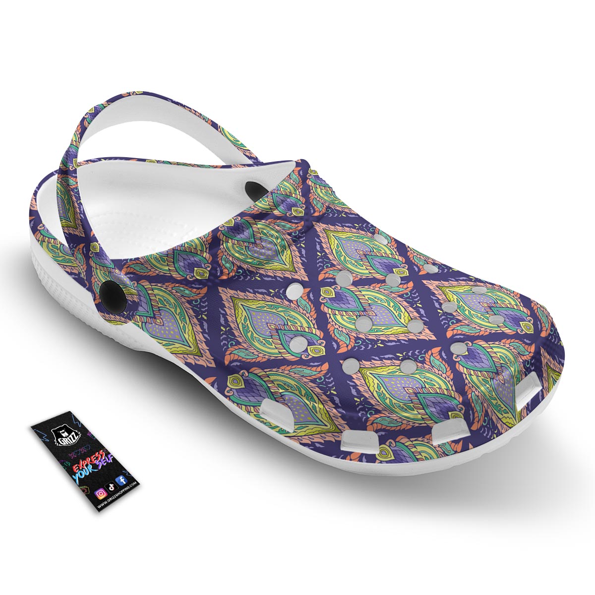 Mandala Thai Print Pattern Clog-grizzshop