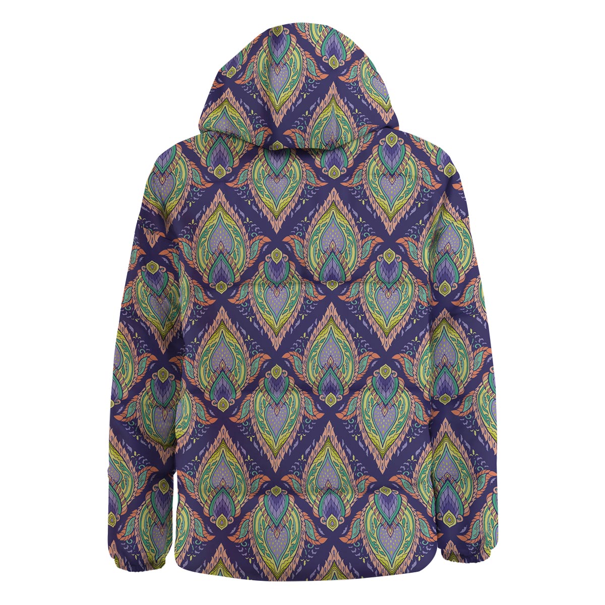 Mandala Thai Print Pattern Down Jacket-grizzshop