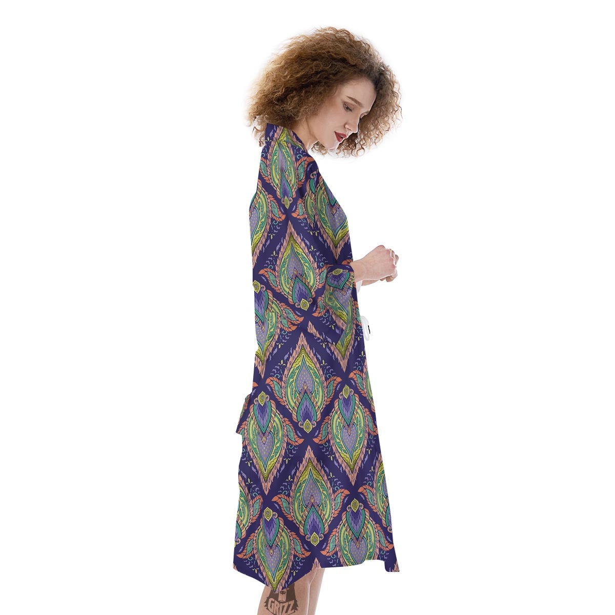 Mandala Thai Print Pattern Kimono-grizzshop