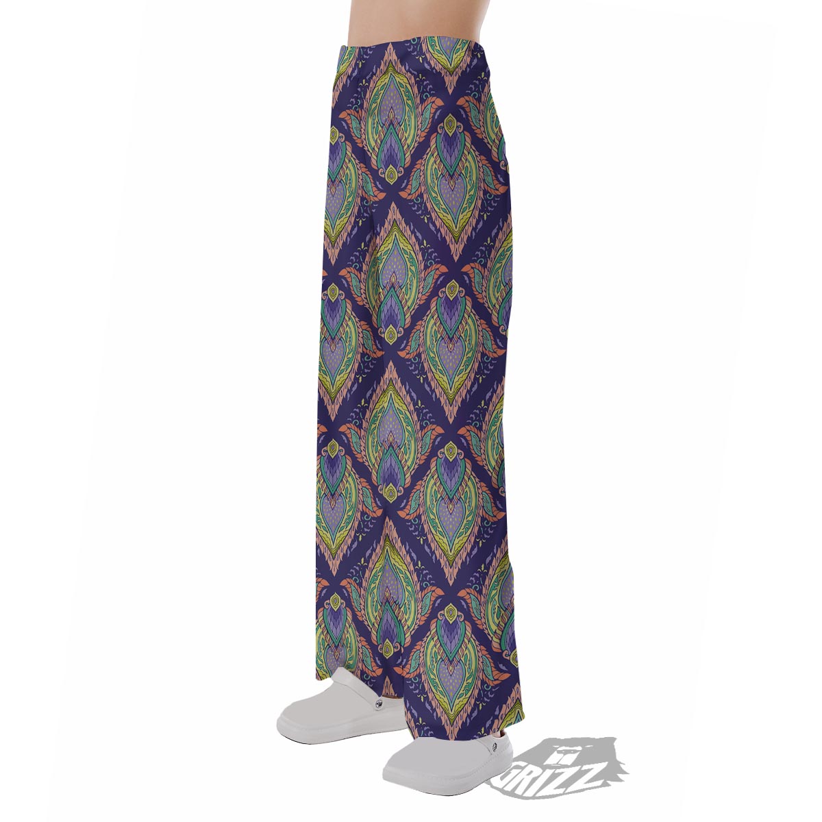 Mandala Thai Print Pattern Pajama Pants-grizzshop