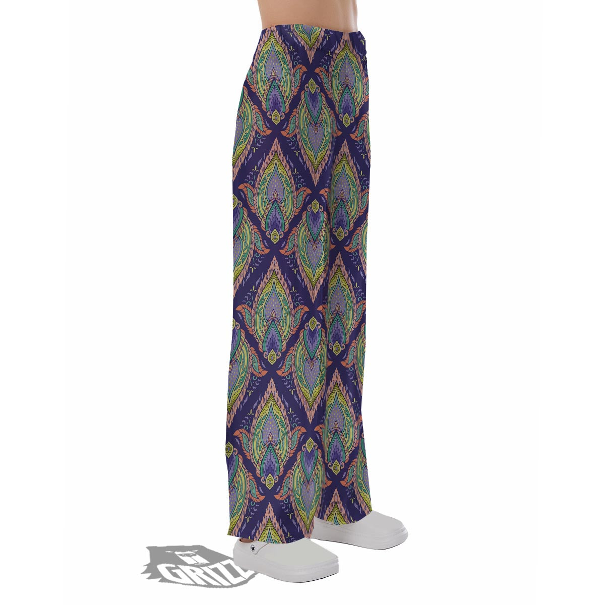 Mandala Thai Print Pattern Pajama Pants-grizzshop
