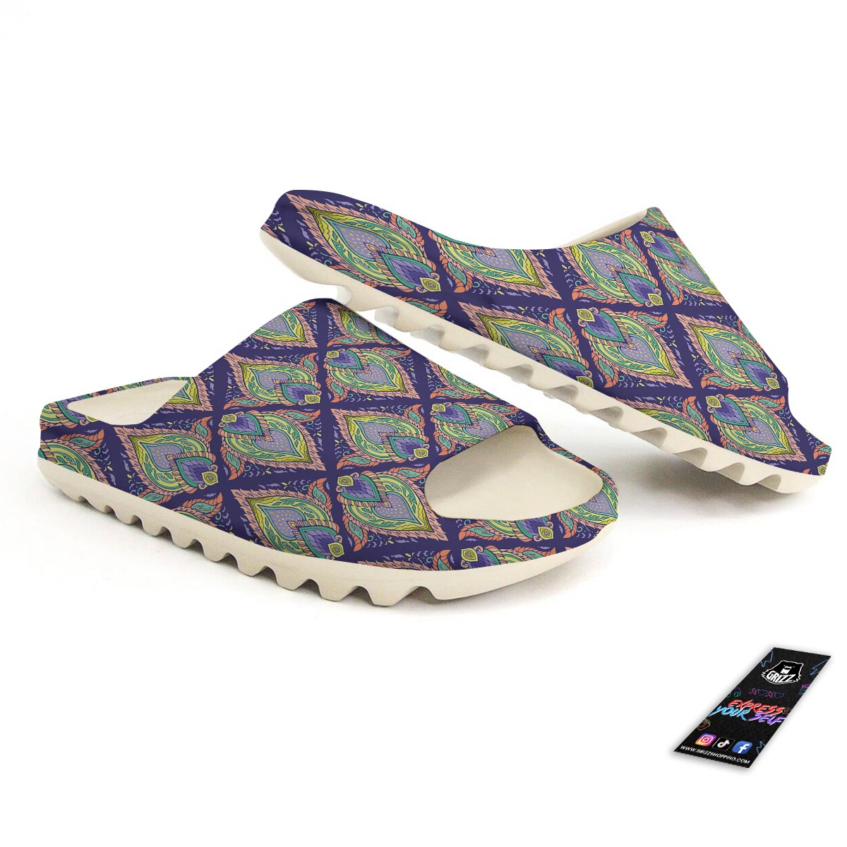 Mandala Thai Print Pattern Sandals-grizzshop