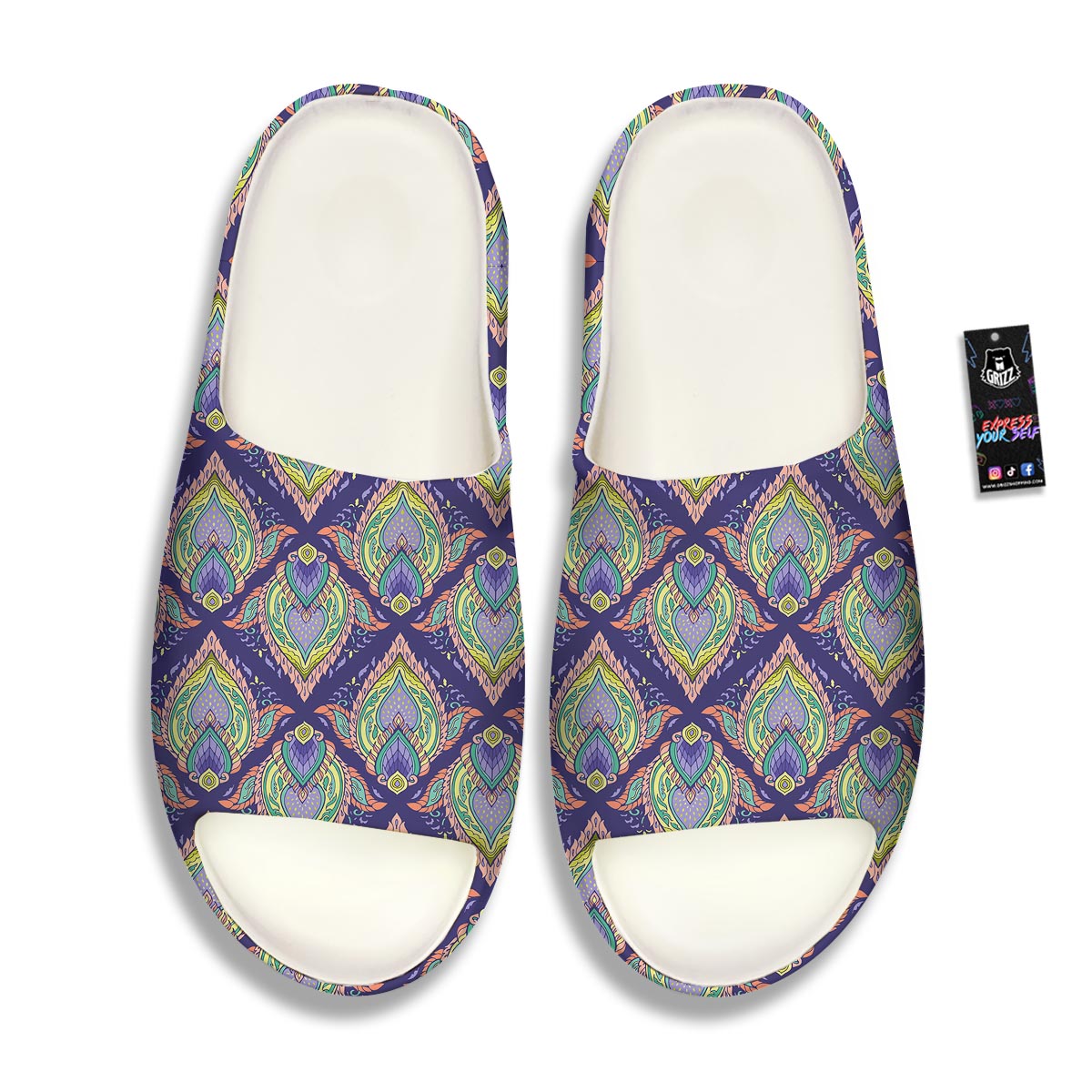 Mandala Thai Print Pattern Sandals-grizzshop