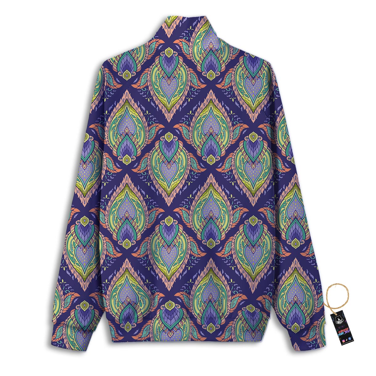 Mandala Thai Print Pattern Track Jacket-grizzshop