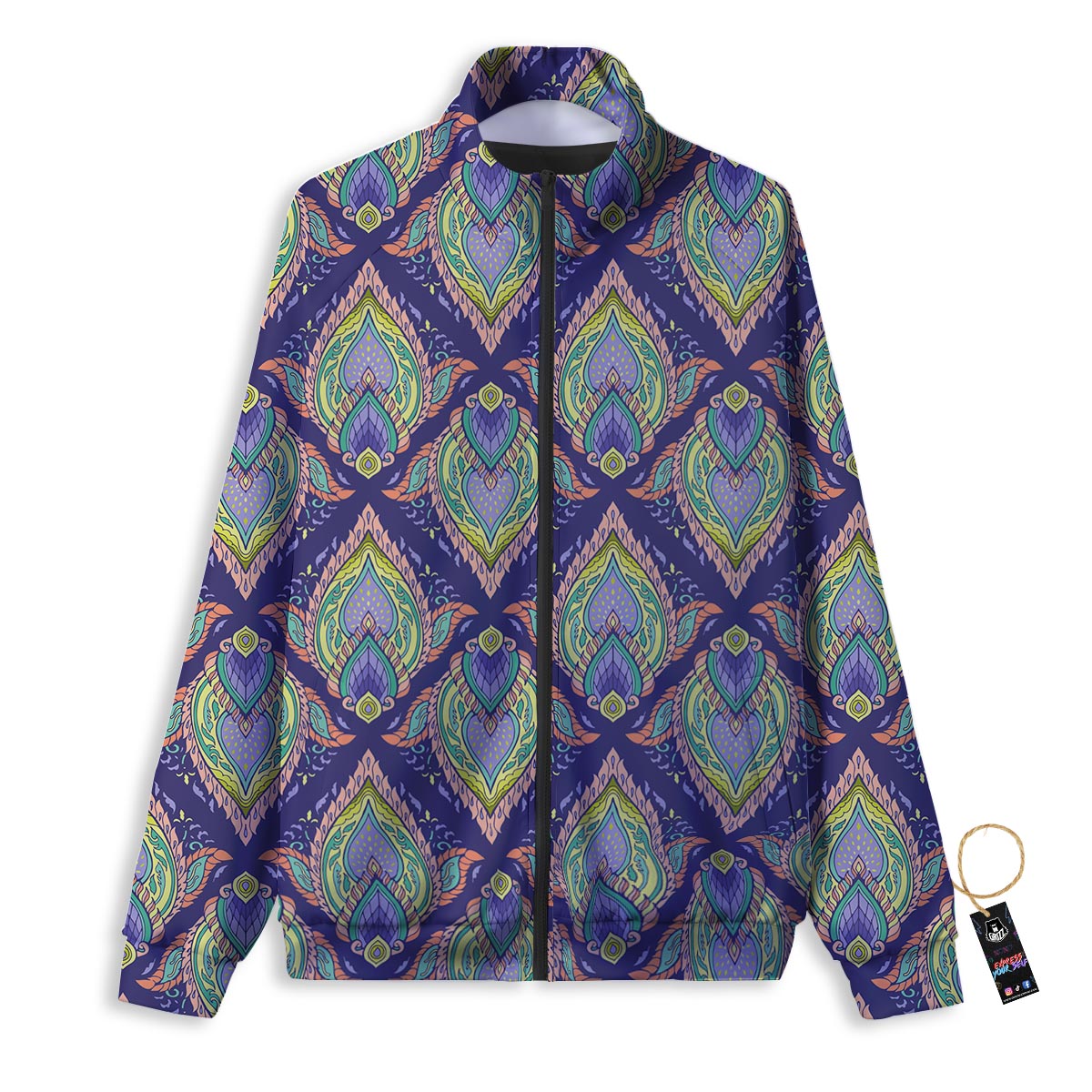 Mandala Thai Print Pattern Track Jacket-grizzshop