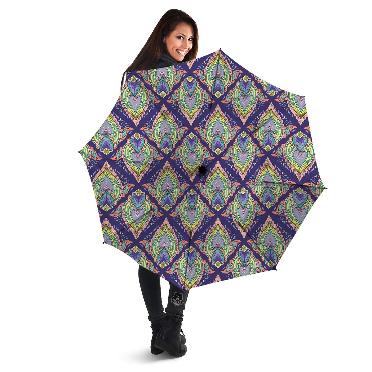 Mandala Thai Print Pattern Umbrella-grizzshop