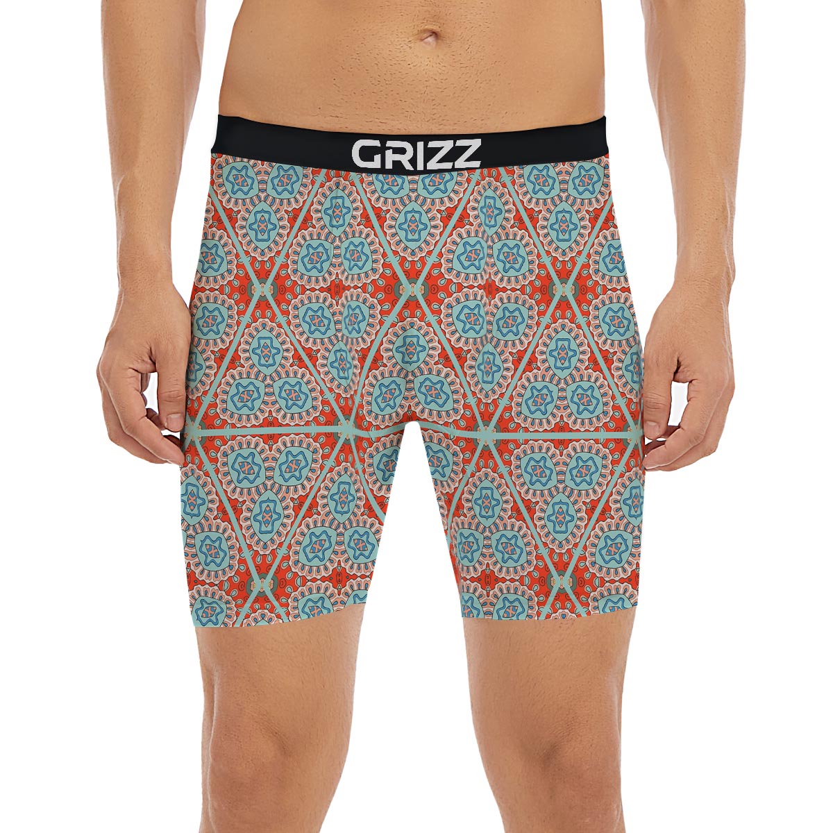 Mandala Triangle Bohemian Print Pattern Boxer Briefs-grizzshop