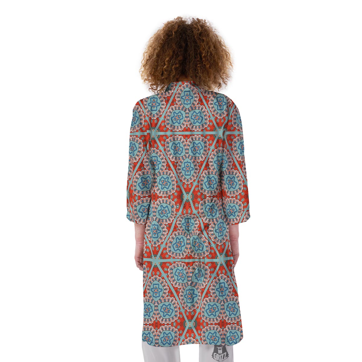 Mandala Triangle Bohemian Print Pattern Kimono-grizzshop