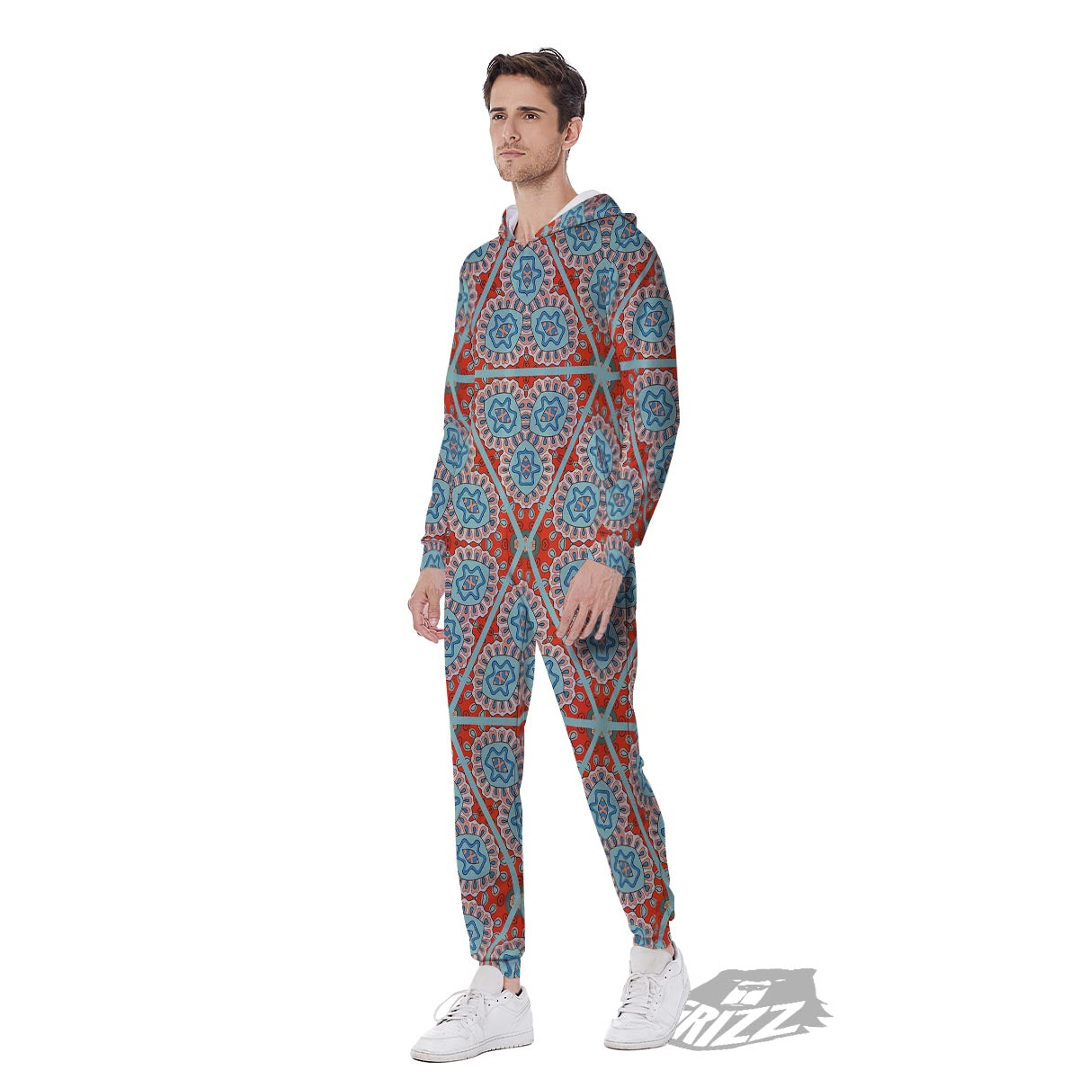 Mandala Triangle Bohemian Print Pattern Men's Jumpsuit-grizzshop