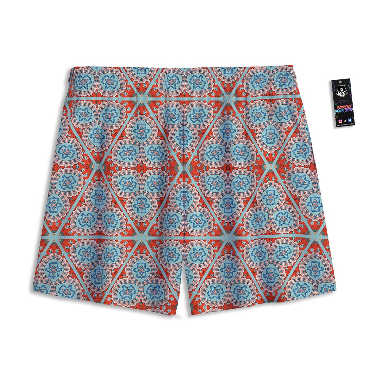 Mandala Triangle Bohemian Print Pattern Mesh Shorts