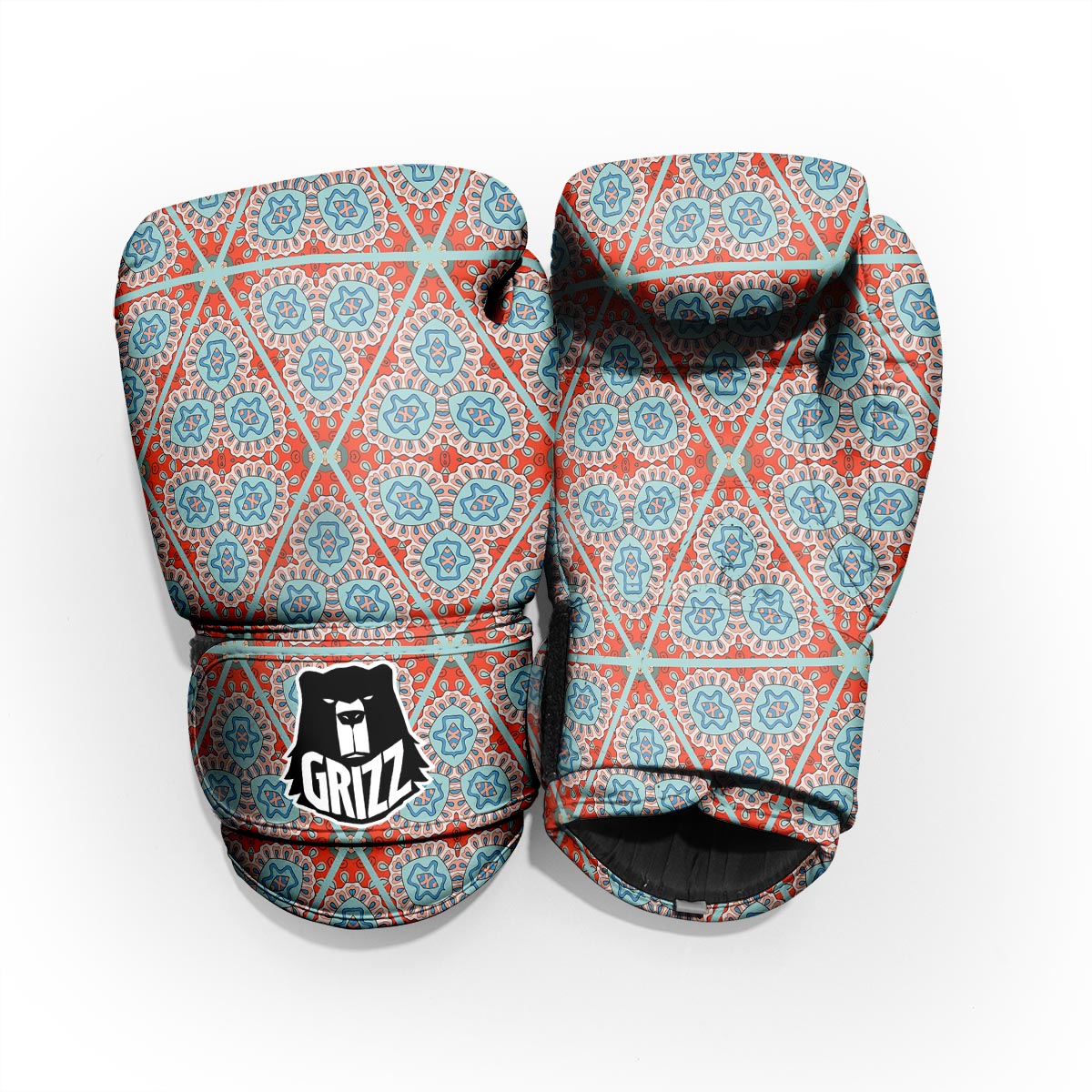 Mandala Triangle Bohemian Print Pattern Pro Boxing Glove