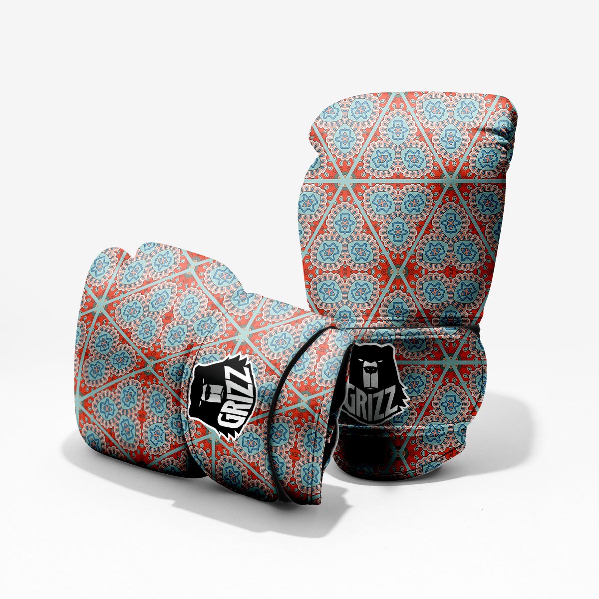 Mandala Triangle Bohemian Print Pattern Pro Boxing Glove
