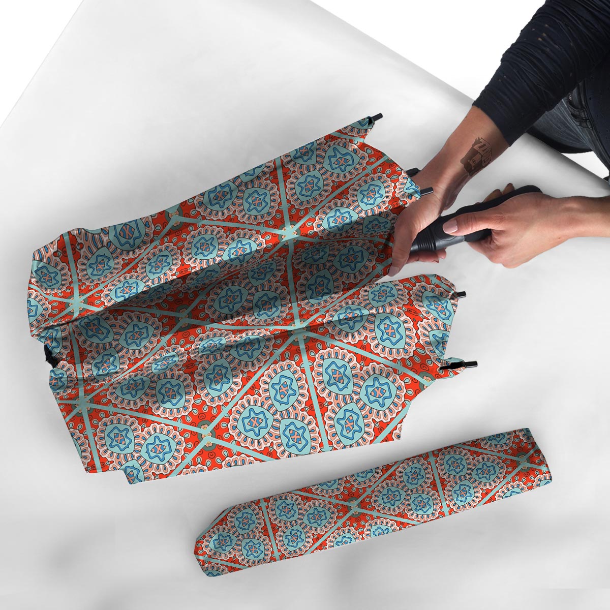 Mandala Triangle Bohemian Print Pattern Umbrella-grizzshop