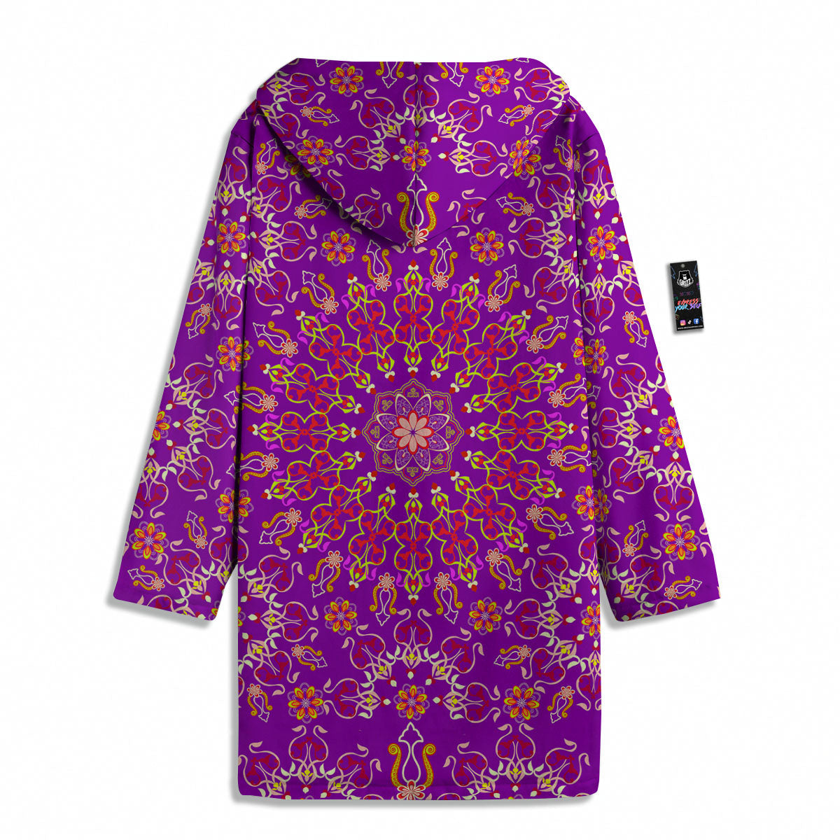 Mandala Trippy Purple Print Men's Windbreaker Jacket-grizzshop