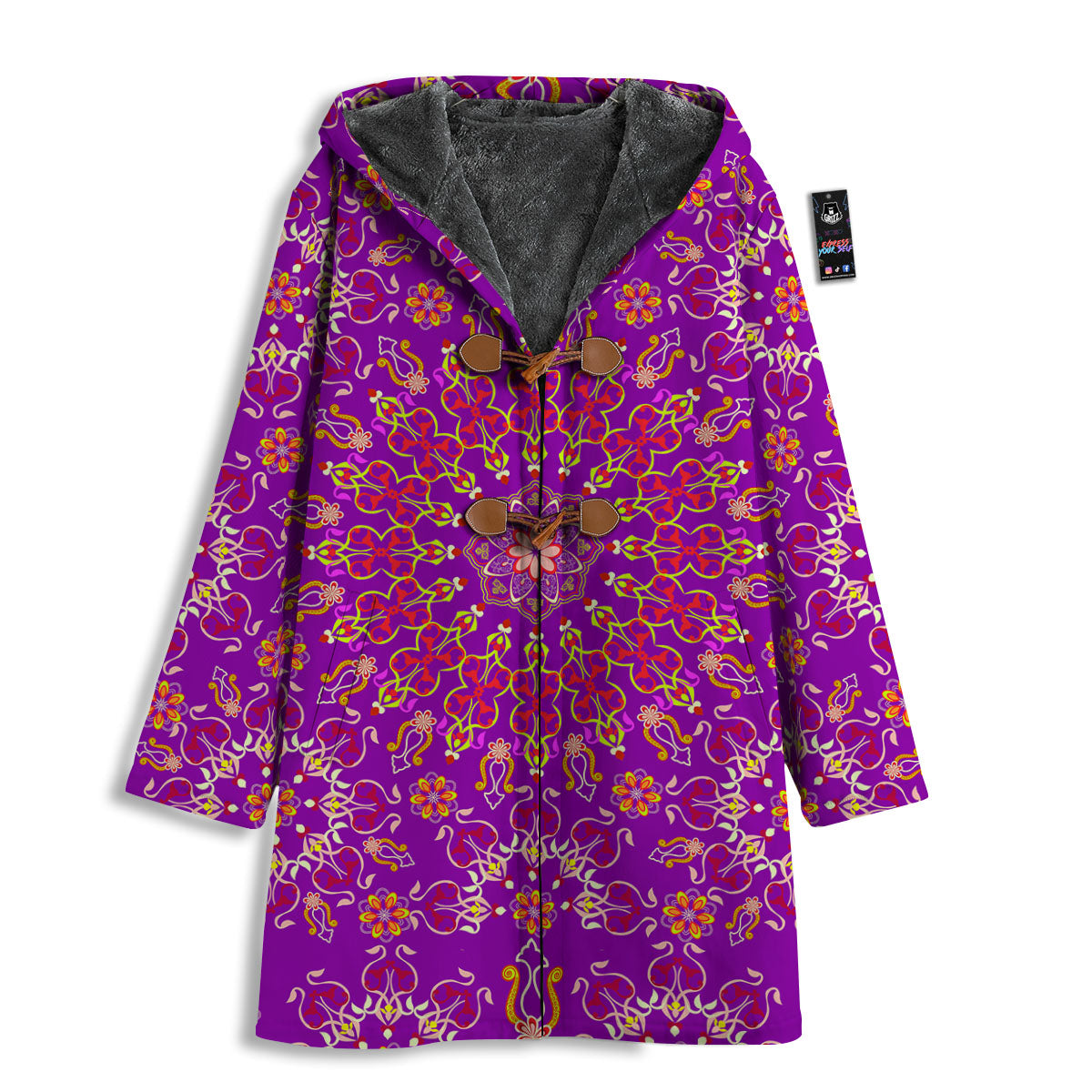 Mandala Trippy Purple Print Men's Windbreaker Jacket-grizzshop