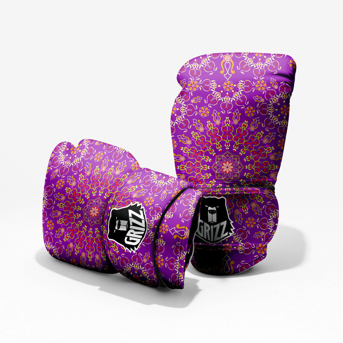 Mandala Trippy Purple Print Pro Boxing Glove