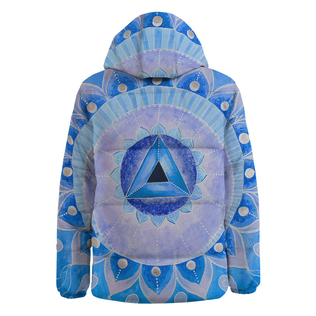 Mandala Vishuddha Chakra Print Down Jacket-grizzshop