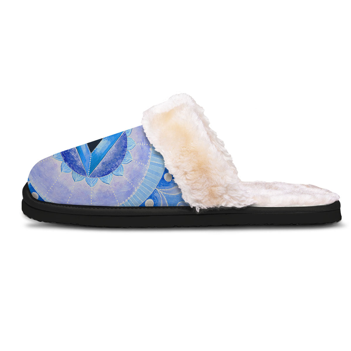 Mandala Vishuddha Chakra Print Slippers-grizzshop