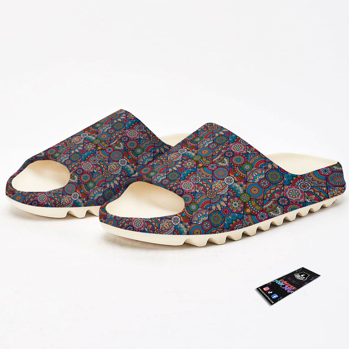 Mandala Bohemian Colorful Print Pattern Sandals-grizzshop