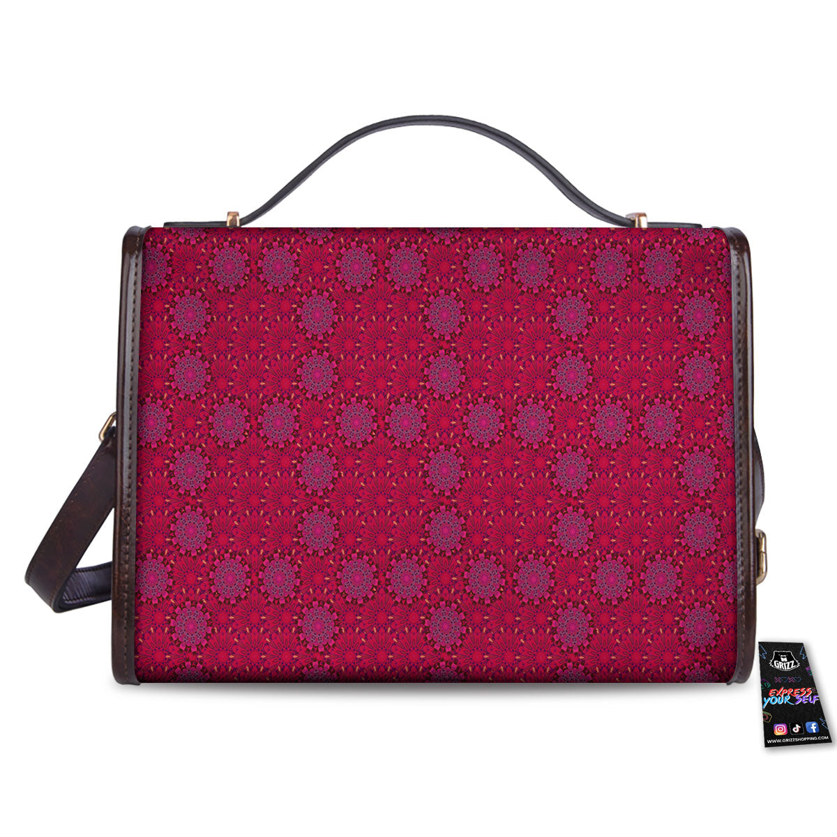 Mandala Bohemian Magenta Print Pattern Women's Satchel Bag
